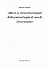 Research paper thumbnail of Lettera su varie preoccupanti dichiarazioni legate al caso di Silvia Romano