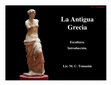 Research paper thumbnail of La Antigua Grecia. Escultura. Introducción.