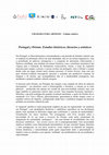 Research paper thumbnail of CFP: Portugal y Oriente. Estudios históricos, literarios y artísticos, Catarina Nunes de Almeida y Pedro Serra, eds.