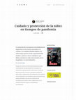 Research paper thumbnail of Cuidado y protección de la niñez en tiempos de pandemia – Palabra Pública