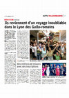 Research paper thumbnail of "Ils reviennent d'un voyage inoubliable dans le Lyon des Gallo-romains", Presse LeProgrès