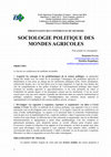 Research paper thumbnail of Sociologie politique des mondes agricoles (2009-2014)