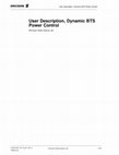 Research paper thumbnail of E User Description, Dynamic BTS Power Control ©Ericsson Radio Systems AB