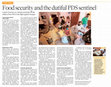 Research paper thumbnail of Food security and the dutiful PDS sentinel