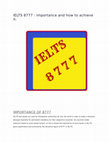 Research paper thumbnail of IELTS 8777