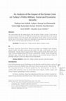 Research paper thumbnail of An Analysis of the Impact of the Syrian Crisis on Turkey's Politic-Military, Social and Economic Security