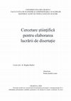 Research paper thumbnail of Cercetare științifică pentru elaborarea lucrării de disertație