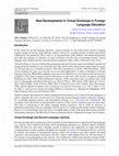 Research paper thumbnail of New Developments in Virtual Exchange in Foreign Language Education