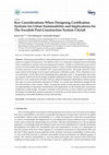 Research paper thumbnail of Key Considerations When Designing Certification Systems for Urban Sustainability and Implications for The Swedish Post-Construction System Citylab