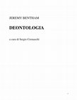 Research paper thumbnail of JEREMY BENTHAM, DEONTOLOGIA. A CURA DI SERGIO CREMASCHI