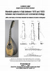 Research paper thumbnail of Mandolin patents in Italy between 1870 and 1930: between real innovations and commercial strategy.