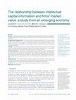 Research paper thumbnail of The relationship between intellectual capital information and firms' market value: a study from an emerging economy