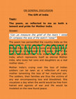 Research paper thumbnail of ON GENERAL DISCUSSION OF THE POEM : THE GIFT OF INDIA.