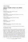 Research paper thumbnail of Spinoza: thoughts on hope in our political present