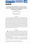 Research paper thumbnail of Examining Critical Junctures in Macroeconomic Policy in Non-democratic States: Algeria and Jordan in Comparative Perspective