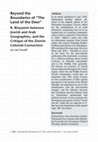 Research paper thumbnail of Beyond the Boundaries of "The Land of the Deer": R. Binyamin between Jewish and Arab Geographies, and the Critique of the Zionist-Colonial Connection, Jerusalem Quarterly 82 (2020): 130-153