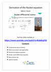 Research paper thumbnail of Derivation of the Rocket equation