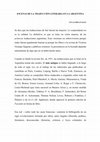 Research paper thumbnail of LA TRADUCCIÓN LITERARIA EN LA ARGENTINA [2012]