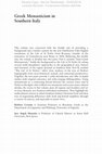 Research paper thumbnail of Art and architecture for Byzantine monks in Calabria: Sources, monuments, paintings and objects (ninth to thirteenth centuries)