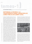 Research paper thumbnail of Vertebrar la recerca i la transferència sobre l’enginyeria de l’obra pública en l’àmbit local