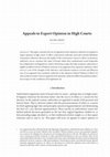 Research paper thumbnail of Appeals to Expert Opinion in High Courts