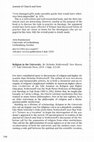 Research paper thumbnail of Review of Nicholas Wolterstorff, Religion in the University