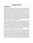 Research paper thumbnail of Agriculture in India