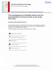 Research paper thumbnail of The morphogenesis of disability policies and the personalisation of social services. A case study from Italy.