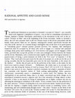 Research paper thumbnail of "Rational Appetite and Good Sense: Will and Intellect in Aquinas"