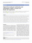 Research paper thumbnail of Optical force-induced nonlinearity and self-guiding of light in human red blood cell suspensions