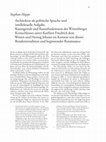 Research paper thumbnail of Architektur als politische Sprache und  intellektuelle Aufgabe. Raumgestalt und Raumfunktionen des Wittenberger Kernschlosses unter Kurfürst Friedrich dem Weisen und Herzog Johann im Kontext von älterer Residenztradition und beginnender Renaissance