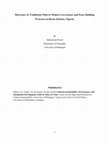 Research paper thumbnail of Relevance of Traditional Titles in Modern Governance and Peace Building Processes in Borno Emirate, Nigeria