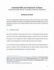 Research paper thumbnail of Contested Wills and Testaments in Ghana: Exploring the legal claim for reasonable provision for Dependants