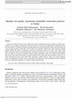 Research paper thumbnail of Quantity not quality: promoting sustainable wastewater practices in Jordan