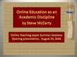 Research paper thumbnail of Online Education as an Academic Discipline