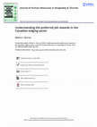 Research paper thumbnail of Understanding the preferred job rewards in the Canadian lodging sector