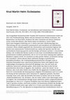 Research paper thumbnail of Review of Knut Martin Heim, Ecclesiastes (TOTC), Leicester 2019, in: AfeT Rezensionen, https://rezensionen.afet.de/?p=1094