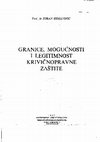 Research paper thumbnail of Granice, mogućnosti i legitimnost krivičnopravne zaštite