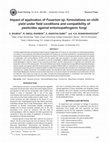 Research paper thumbnail of Impact of application of Fusarium sp. formulations on chilli yield under field conditions and compatibility of pesticides against entomopathogenic fungi