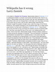 Research paper thumbnail of Wikipedia has it wrong Larry Zamick