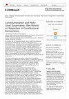 Research paper thumbnail of Constitutionalism and Multi-Level Governance: Ran Hirschl on Megacities in Constitutional Democracies