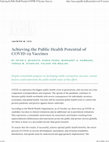 Research paper thumbnail of Achieving the Public Health Potential of COVID-19 Vaccines