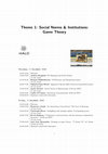 Research paper thumbnail of Theme 1: Social Norms & Institutions: Game Theory