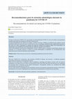 Research paper thumbnail of Recomendaciones para la atención odontológica durante la pandemia de COVID-19. Recommendations for dental care during the COVID-19 pandemic.