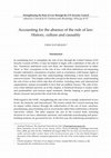 Research paper thumbnail of Accounting for the Absence of the Rule of Law: History, Culture & Causality