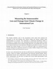 Research paper thumbnail of Measuring the Immeasurable: Loss and Damage from Climate Change in International Law