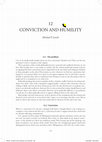 Research paper thumbnail of CONVICTION AND HUMILITY