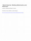 Research paper thumbnail of "Word Histories: Melding Mathematics and Meanings"