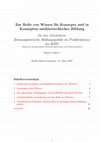 Research paper thumbnail of Zur Rolle von Wissen für Konzepte und in Konzepten antihierarchischer Bildung für den Arbeitskreis Emanzipatorische Bildungspolitik im Postfordismus des  …