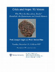 Research paper thumbnail of Crisis and Hope: YU Voices
 
Who Were the Maccabees, Really?  Hanukkah, the Hasmoneans and Jewish Memory

A Conversation with Prof. Joseph Angel and Prof. Steven Fine
Tuesday, December 15, 11:00 am EST